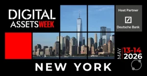 Senior finance professionals at Digital Assets Week New York discussing tokenization and digital asset market structure